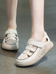 Women Summer Leather Colorblock Platform Sandals IO1027