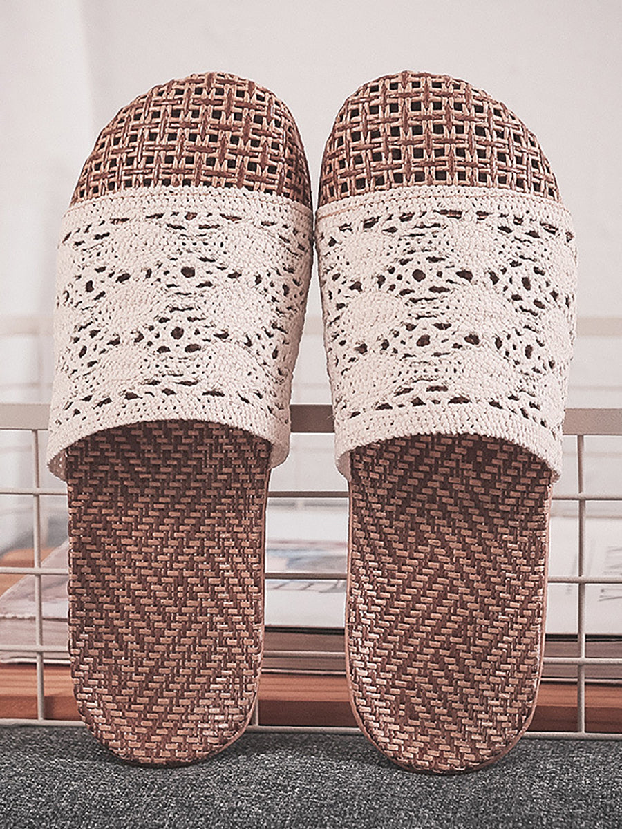 Women Summer Rattan Weaving Indoor Slippers ZZ1011