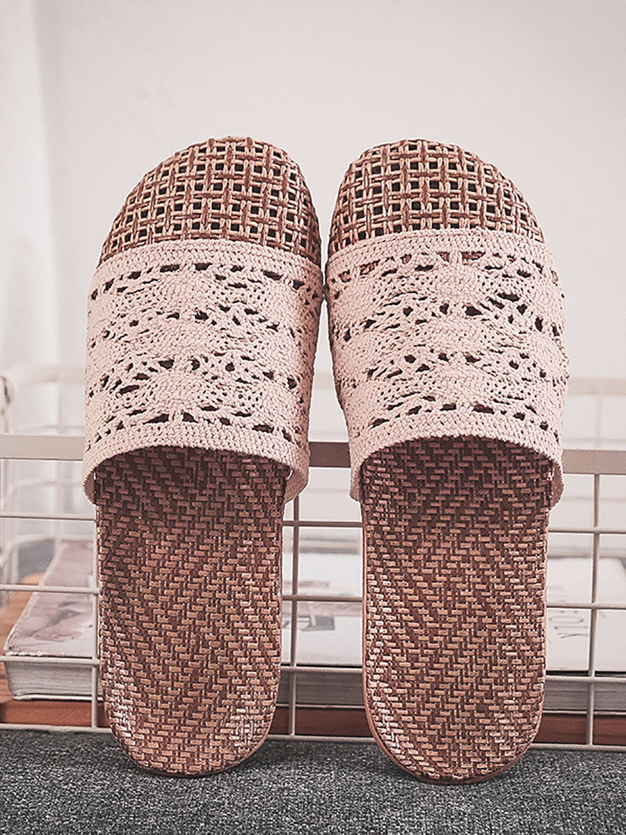 Women Summer Rattan Weaving Indoor Slippers BN1024