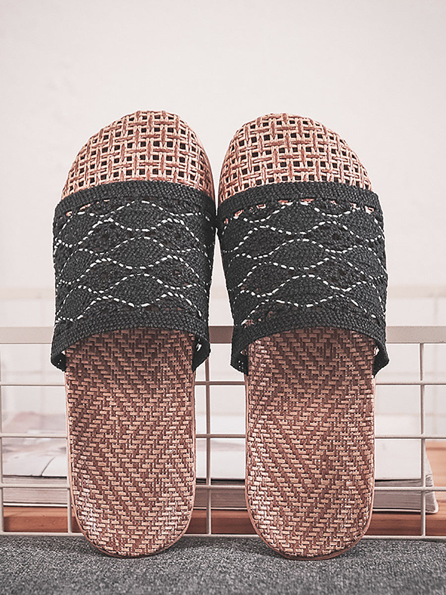 Women Summer Rattan Weaving Indoor Slippers ZZ1011