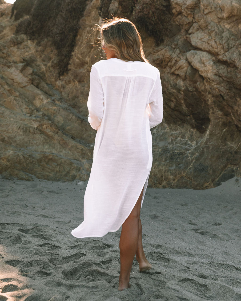 Bali Pocketed Kaftan Dress - Marshmallow - FINAL SALE