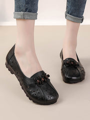 Women Summer Vintage Leather Flower Cutout Shoes FG1026