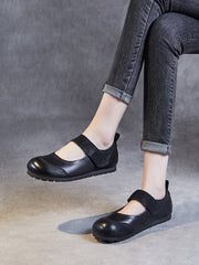 Women Summer Soft Solid Leather Flat Shoes QW1020