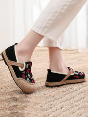 Women Summer Artsy Embroidery Linen Cotton Shoes BN1034