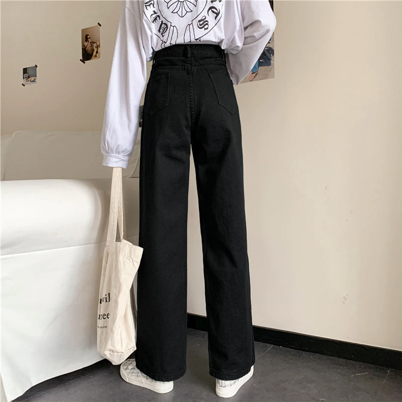 High Waist Loose Wide Leg Jeans Pants