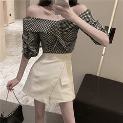 High Waist Slim Asymmetrical Elegant Shorts