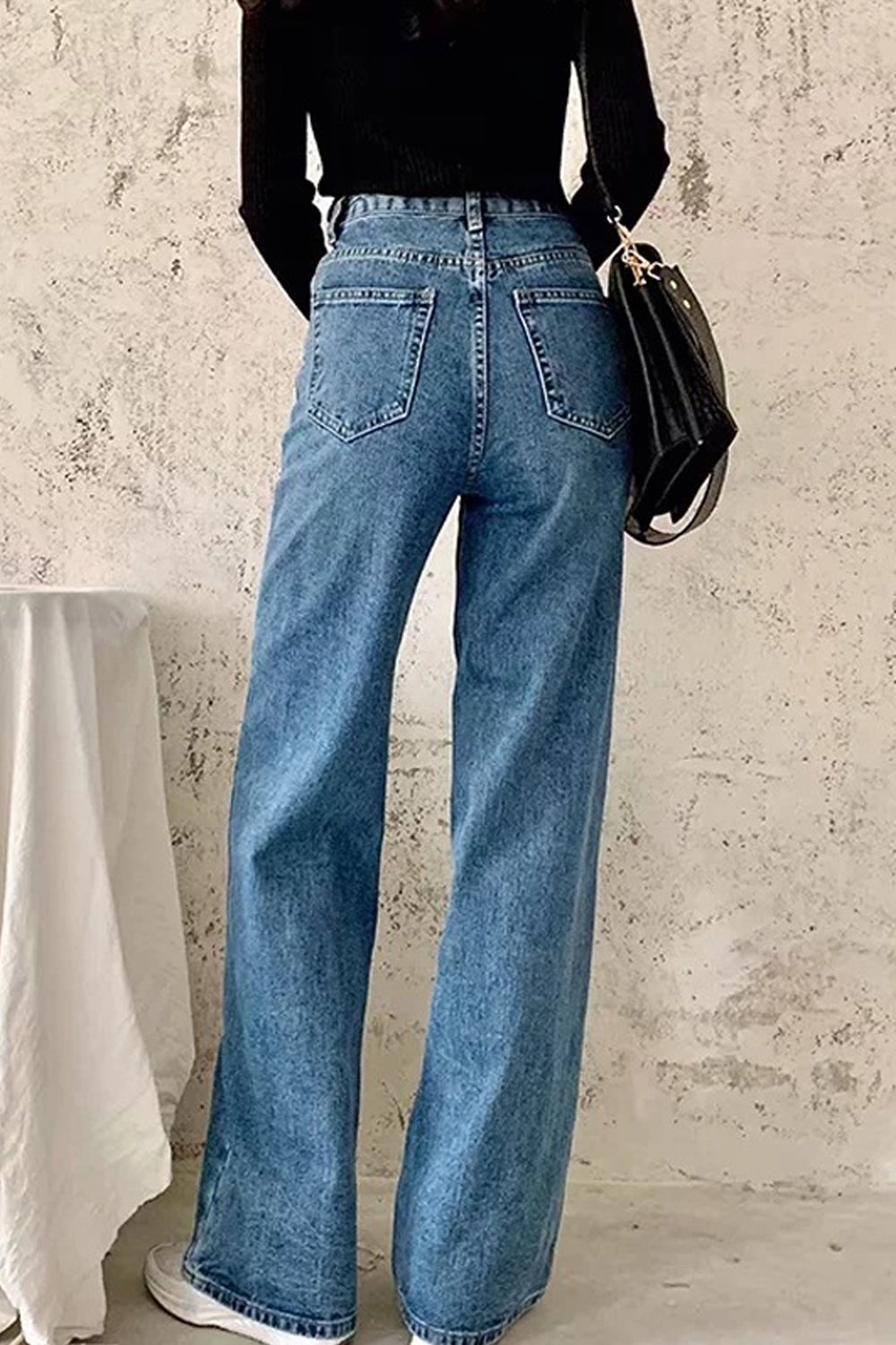 High Waist Wide Leg Mom Jeans Pants