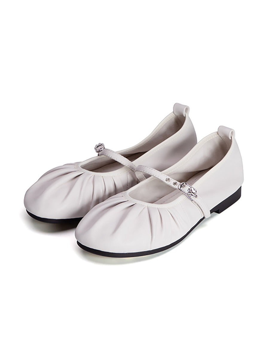 Women Summer Casual Soft Leather Solid Shoes AS1056