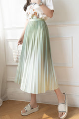 High Waist Pleated Gradient Colors Skirts