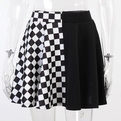 High Waist Goth Dark Pleated Mini Skirts