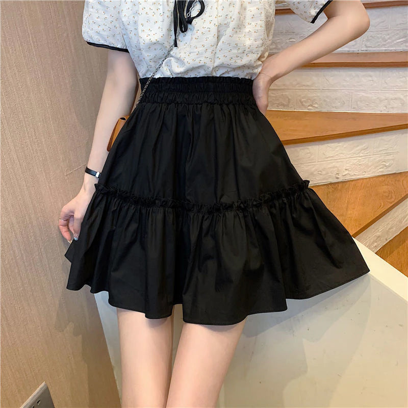 High Waist A-Line Pleated Mini Skirts