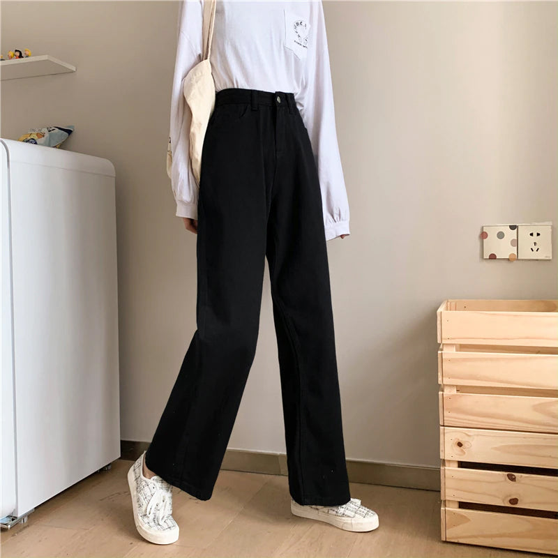 High Waist Loose Wide Leg Jeans Pants