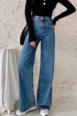 High Waist Wide Leg Mom Jeans Pants