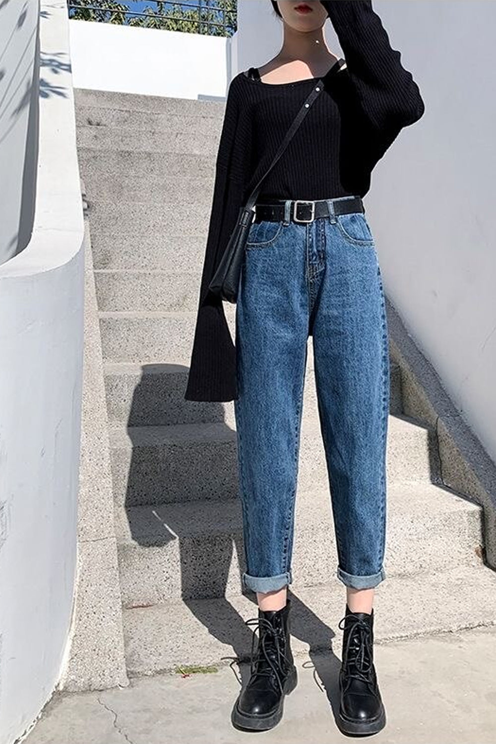 High Waist Long Slim Jeans Pants