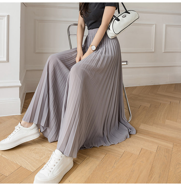 High Waist Loose Thin Pleated Skirts