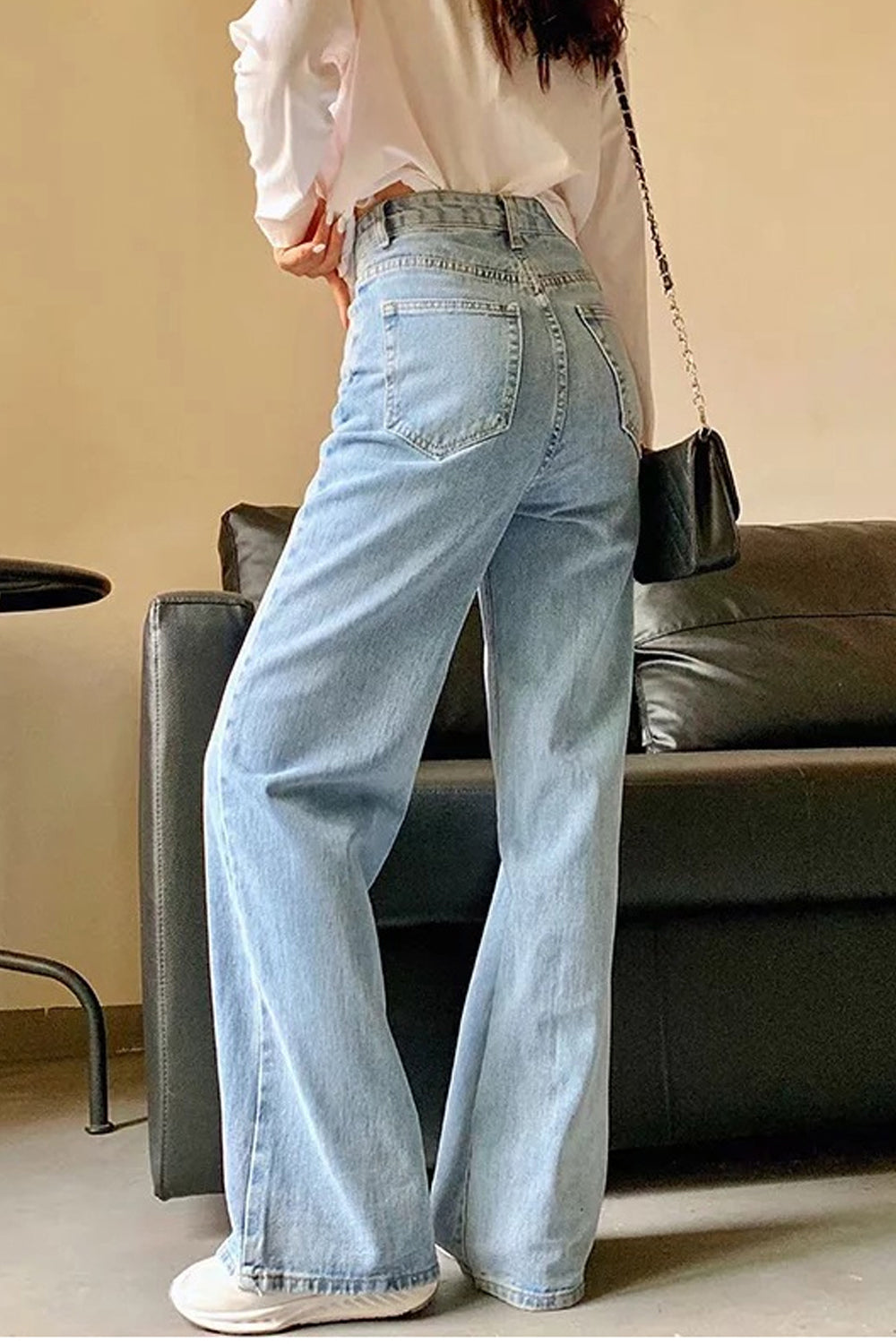 High Waist Wide Leg Mom Jeans Pants