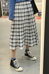 High Waist A-Line Plaid Pleated Summer Skirts