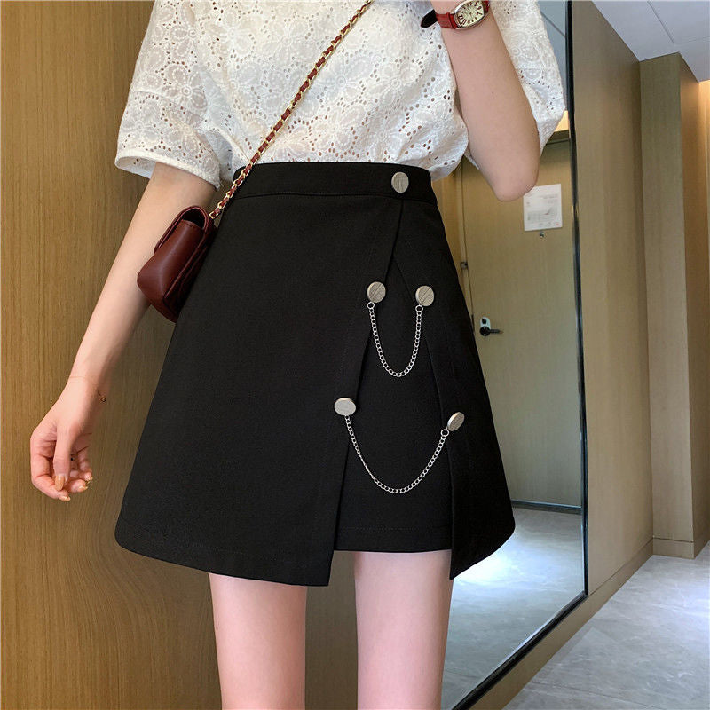 High Waist A-Line Style Chains Skirt