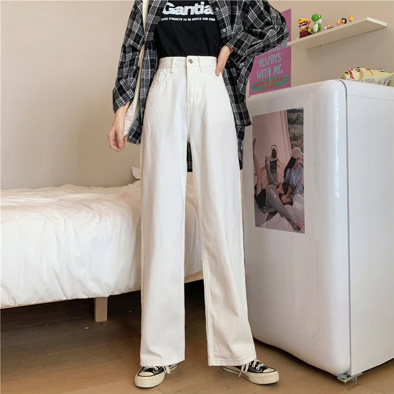 High Waist Loose Wide Leg Jeans Pants