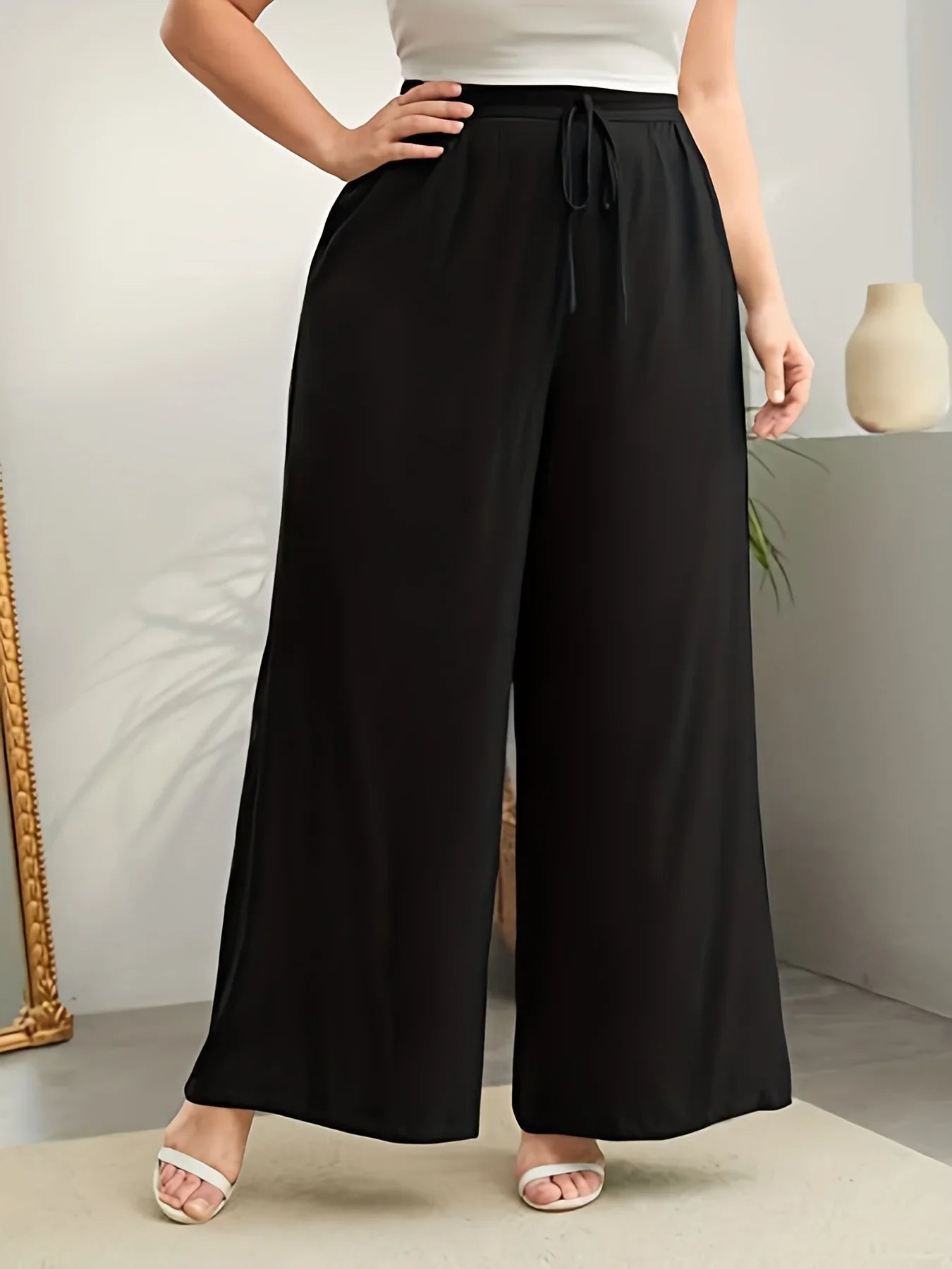 Autumn Winter Plus Size British Street Fashion Solid Color Loose Pants