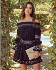 Bailando Embroidered Off The Shoulder Dress - FINAL SALE