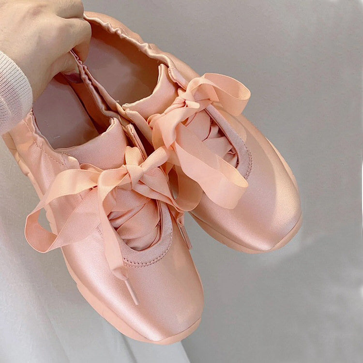 Ballet Satin Bow Sneakers