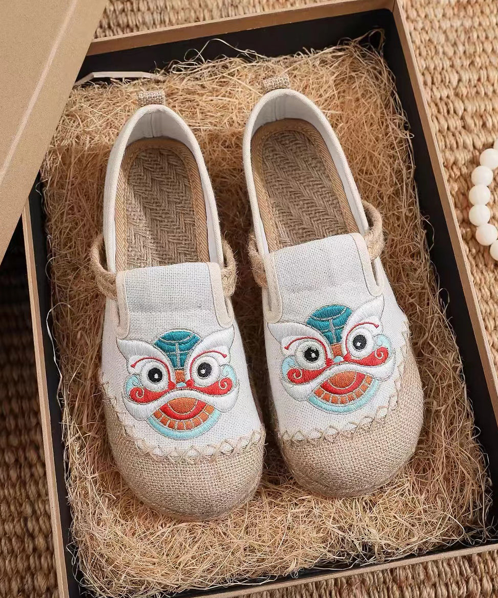 Black Comfy Bohemian Embroidery Flat Feet Shoes XC1044