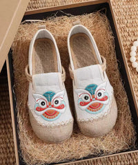 Black Comfy Bohemian Embroidery Flat Feet Shoes XC1044