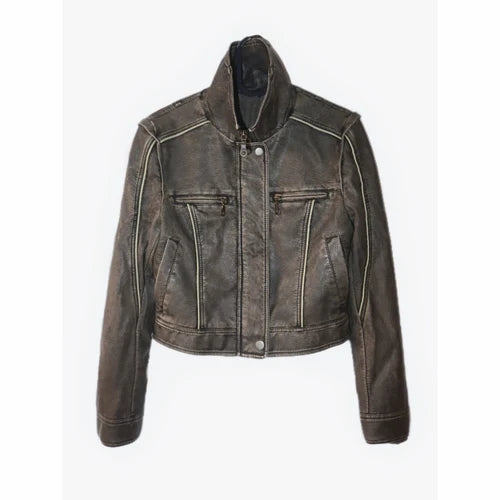 Vintage Washed Leather Short Trendy Slim Fit Jackets