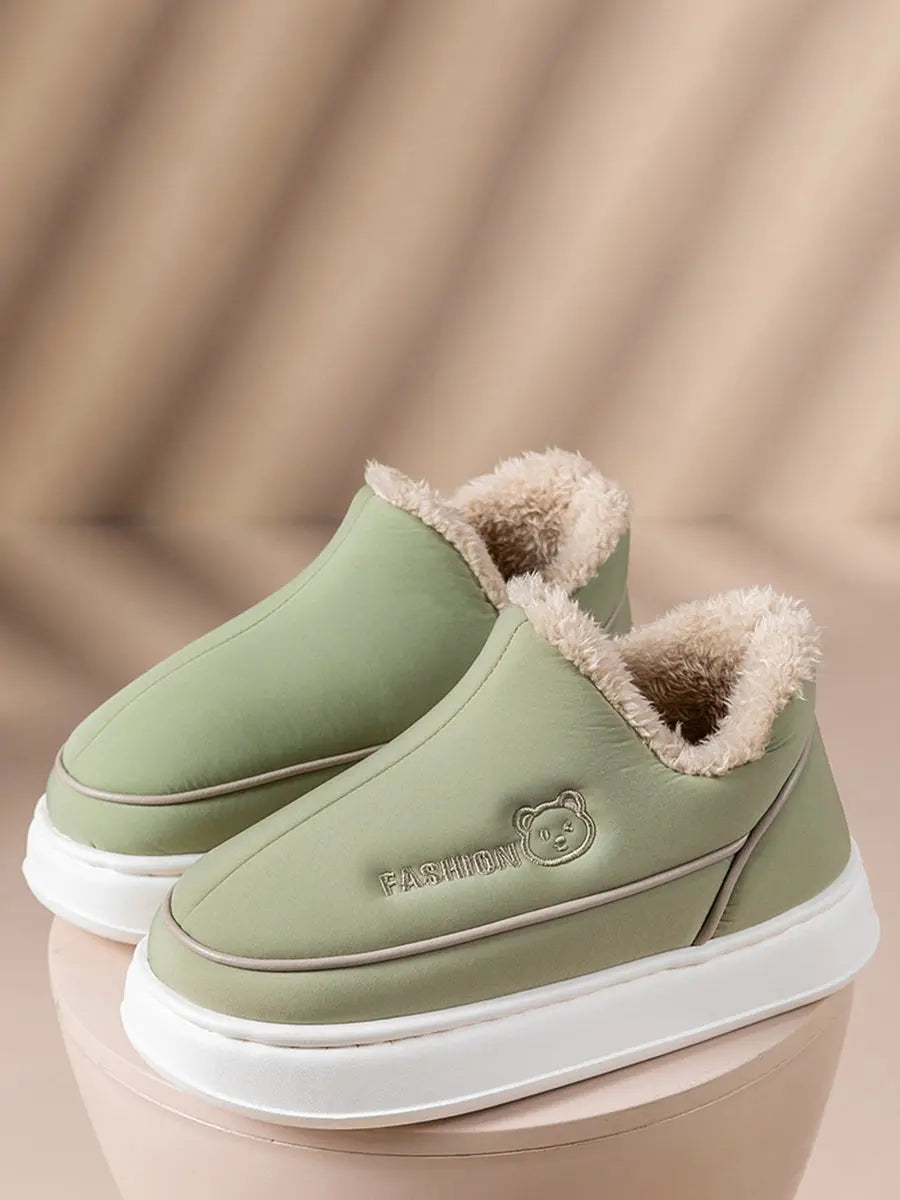 Fleece-lined Indoor Platform Shoes