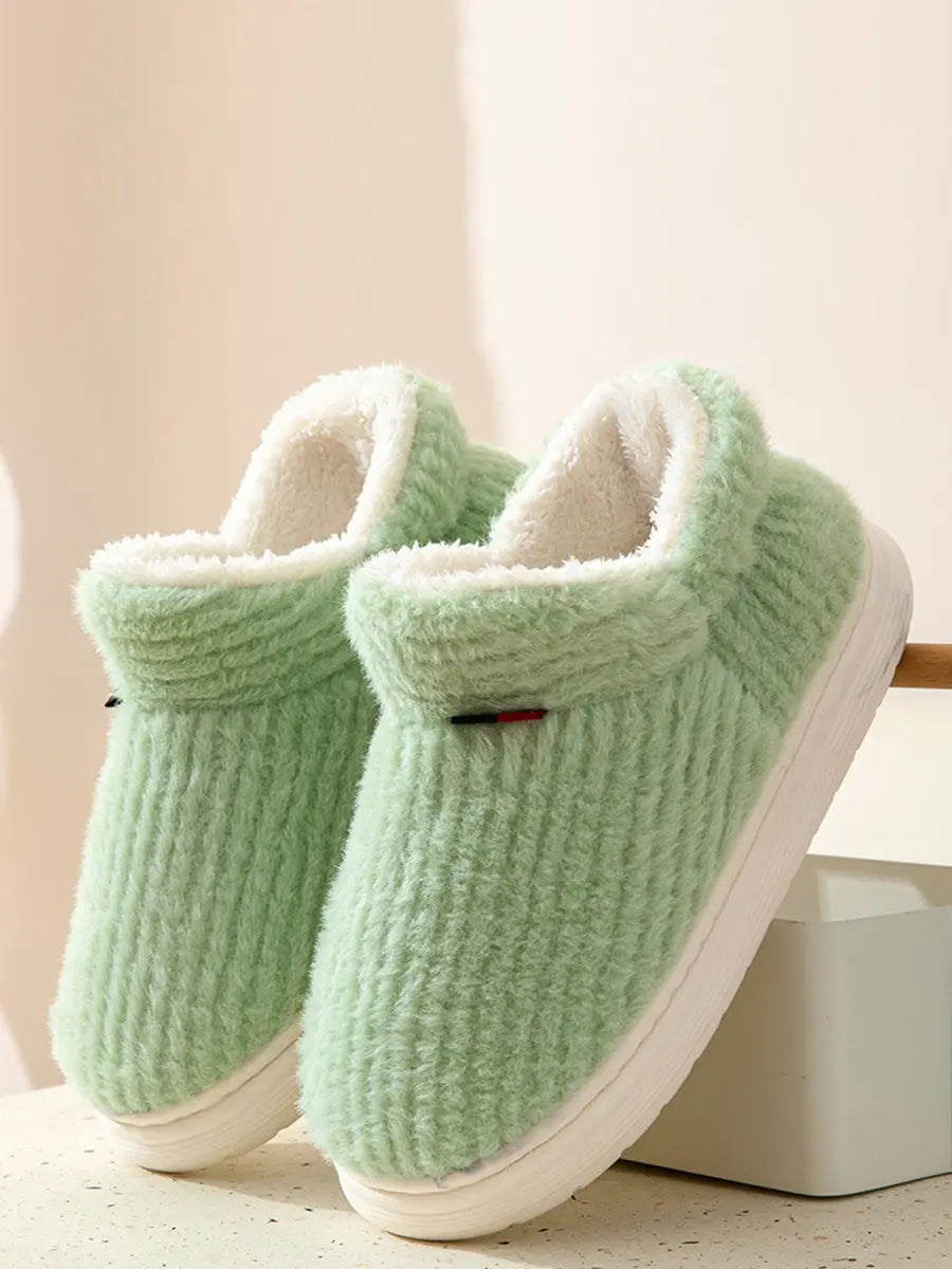 Couple Solid Indoor Fleece Shoes