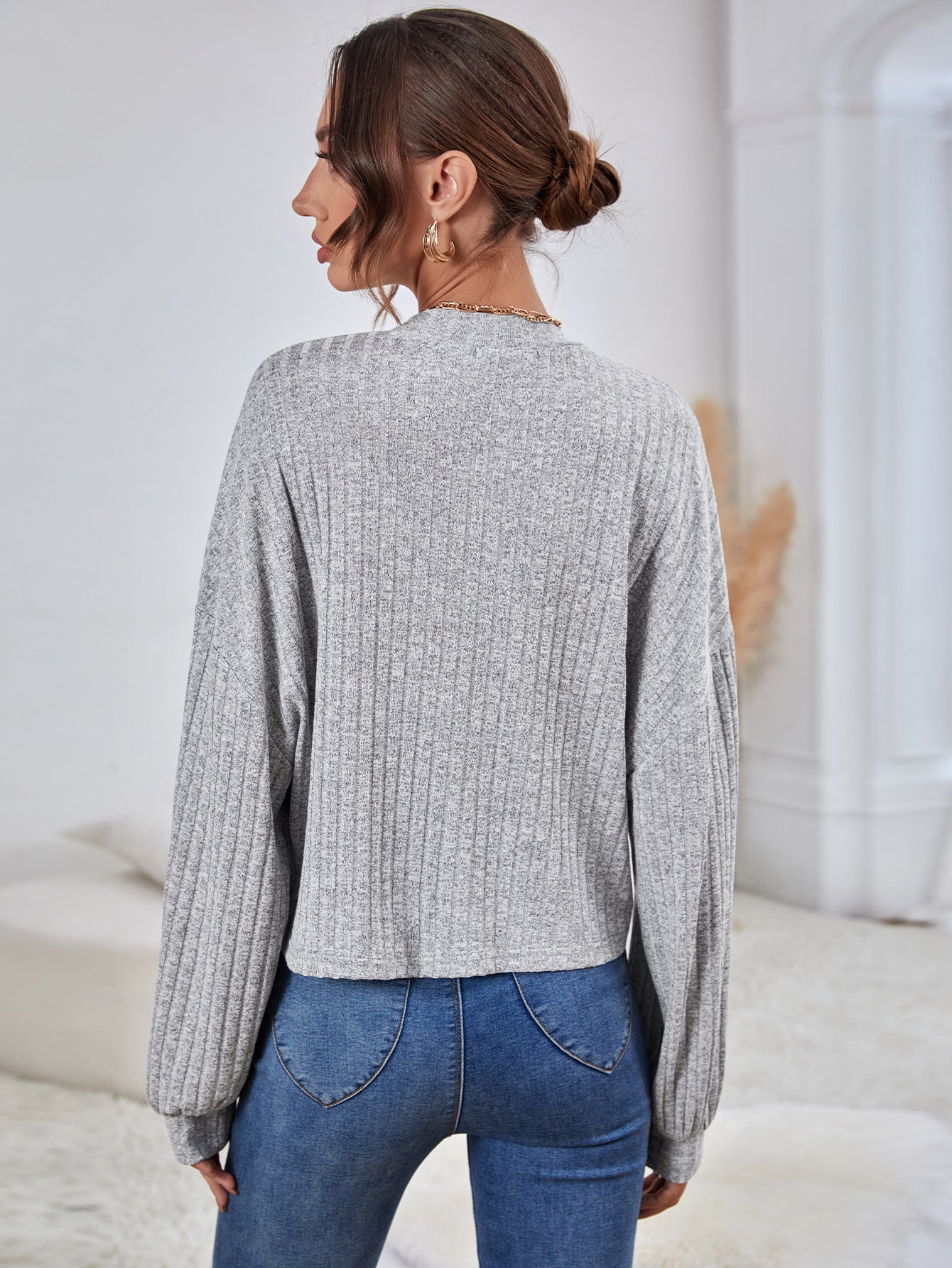 Gray Drop Shoulder Tee