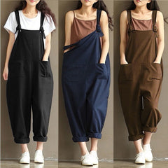 Ladies Casual Women Jumpsuits Loose Solid Harem Trousers Casual Ladies Overallpants Playsuits Wide Leg Pants Plus Size 5XL