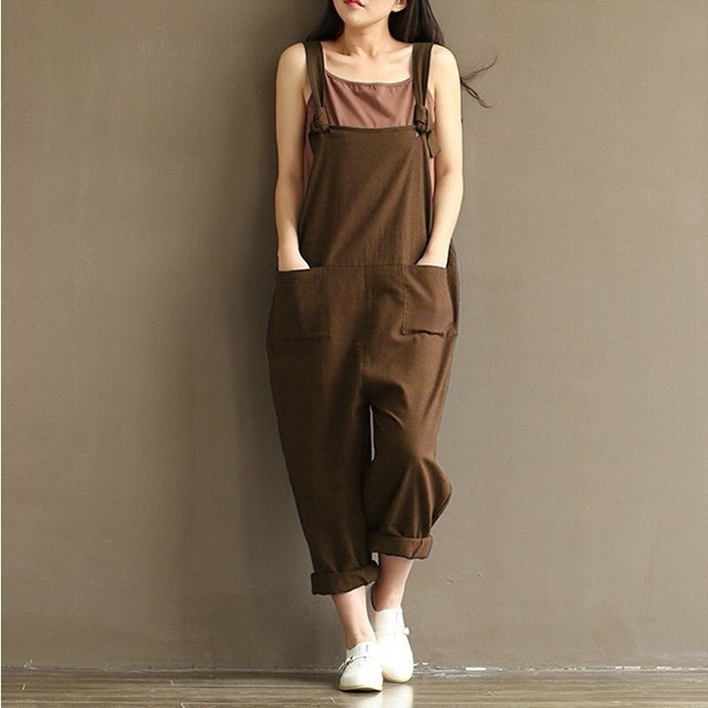 Ladies Casual Women Jumpsuits Loose Solid Harem Trousers Casual Ladies Overallpants Playsuits Wide Leg Pants Plus Size 5XL