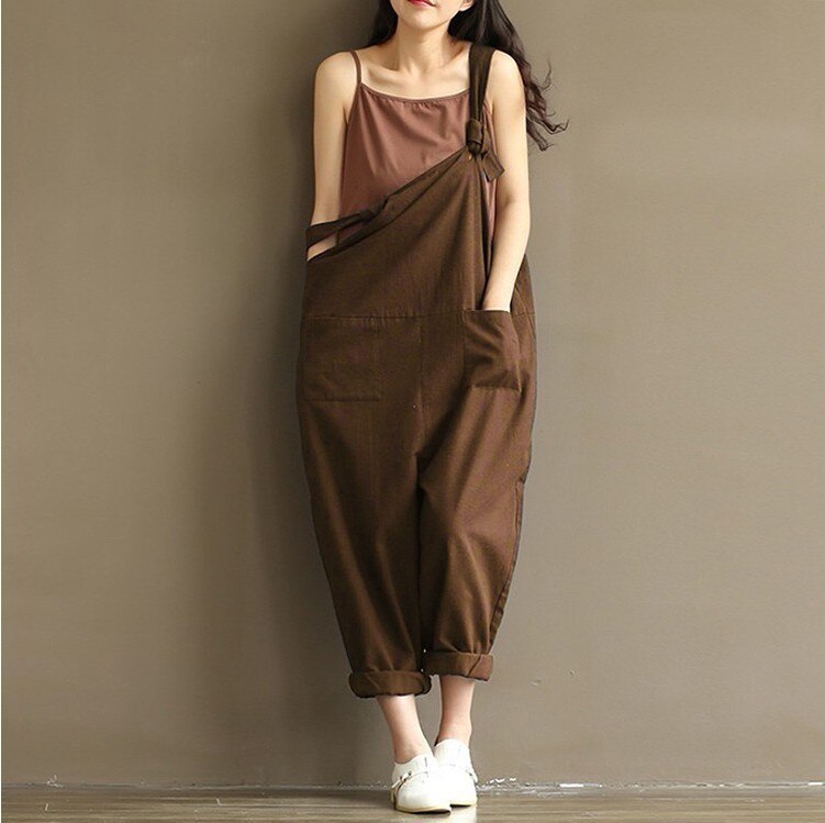 Ladies Casual Women Jumpsuits Loose Solid Harem Trousers Casual Ladies Overallpants Playsuits Wide Leg Pants Plus Size 5XL