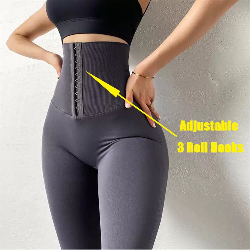 Mojoyce Cloud Hide Yoga Pants High Waist Trainer Slimming Tummy Control Butt Lifter Sports Legging Long Fitness Tights Shapewear