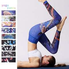 Mojoyce Cloud Hide Yoga Pants Sports Leggings Women High Waist Trainer Long Tights Flower Push Up Running Trouser Workout Plus Size XL