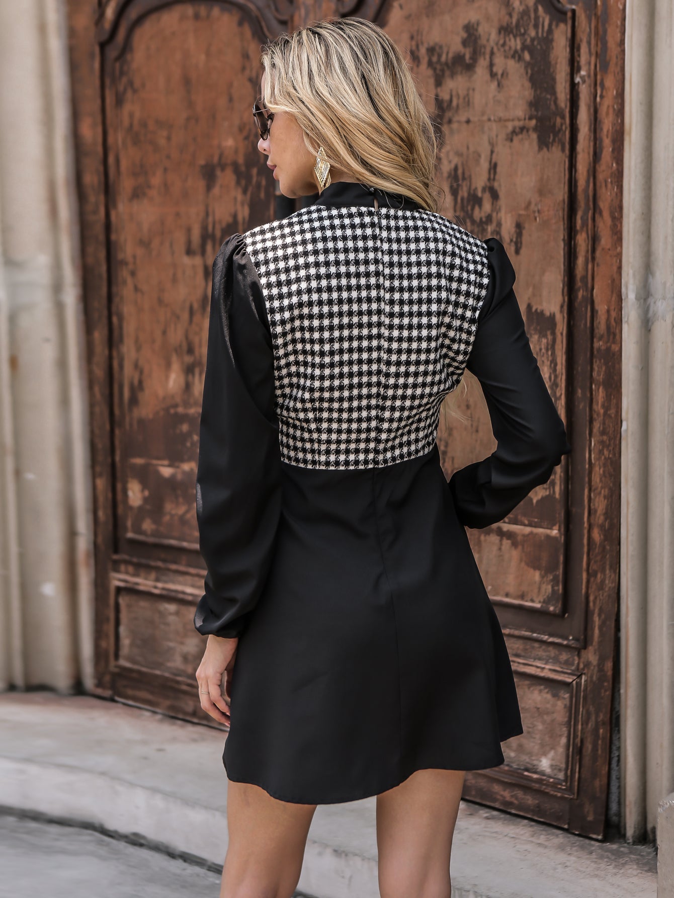 Houndstooth lace dress