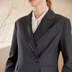 Luxury Formal Australian Wool Office Elegant Business Classic Blazer