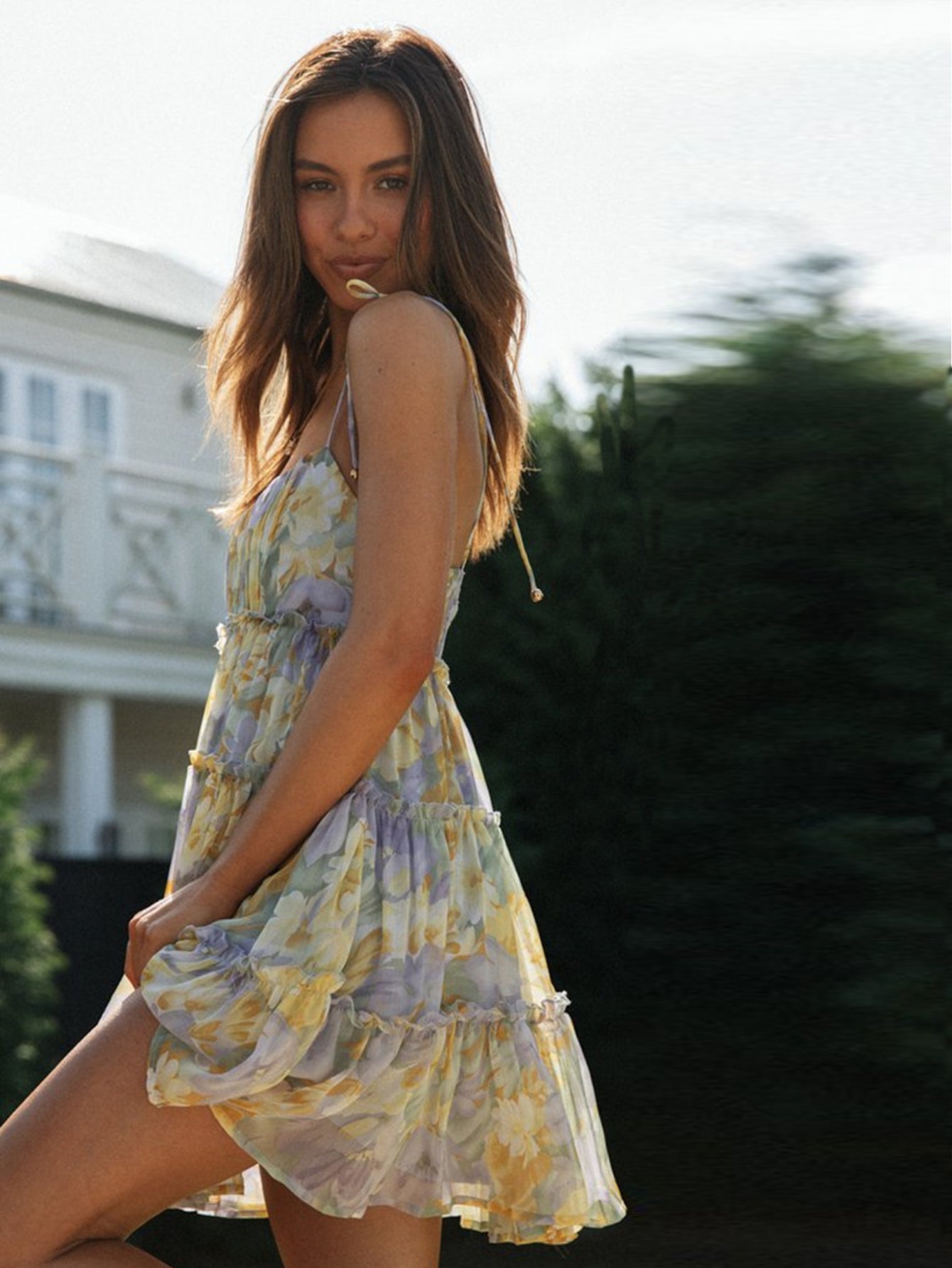 Knot Floral Print Dress