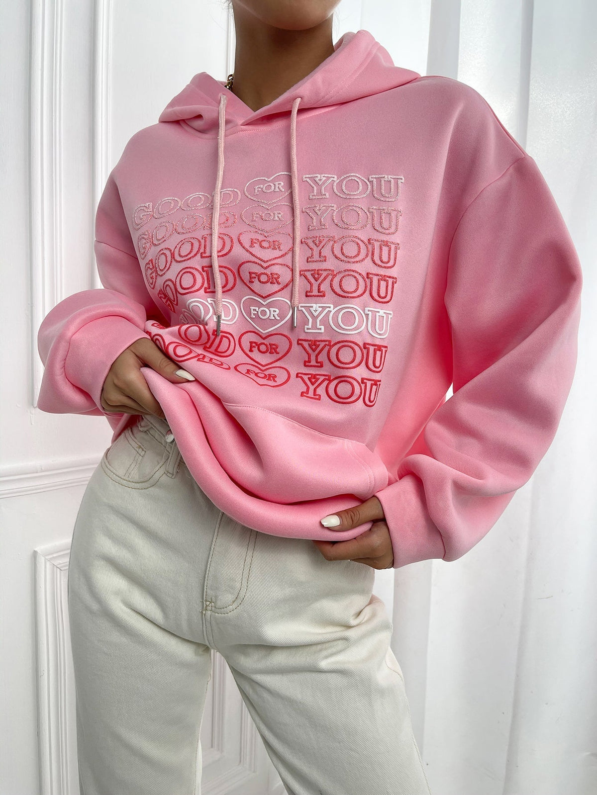 Letter Graphic Drop Shoulder Hoodie