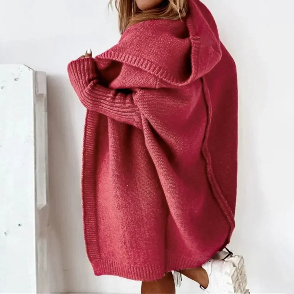 Loose Doll Sleeve Knit Sweater Long Autumn Winter Ladies Coats