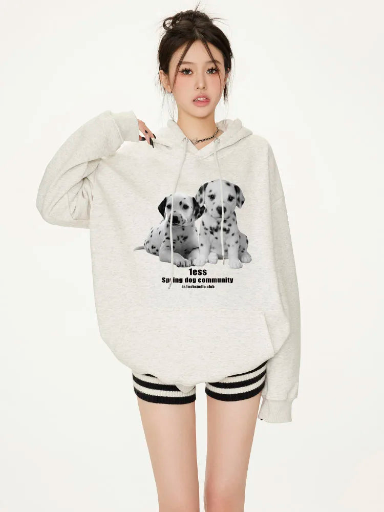 Loose White Y2K Cute Korean Chic Design Hoodie