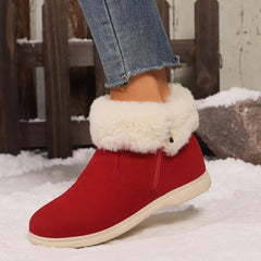 Large Size Fleece Lined Short Plush Suede Winter Warm Trade Snow Shoes