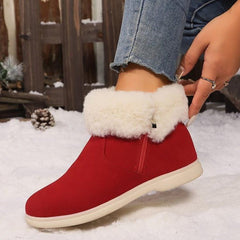 Large Size Fleece Lined Short Plush Suede Winter Warm Trade Snow Shoes