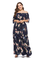 One-Neck Fat Bohemian Large Size Dress