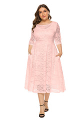 Plus Lace Overlay Party Dress