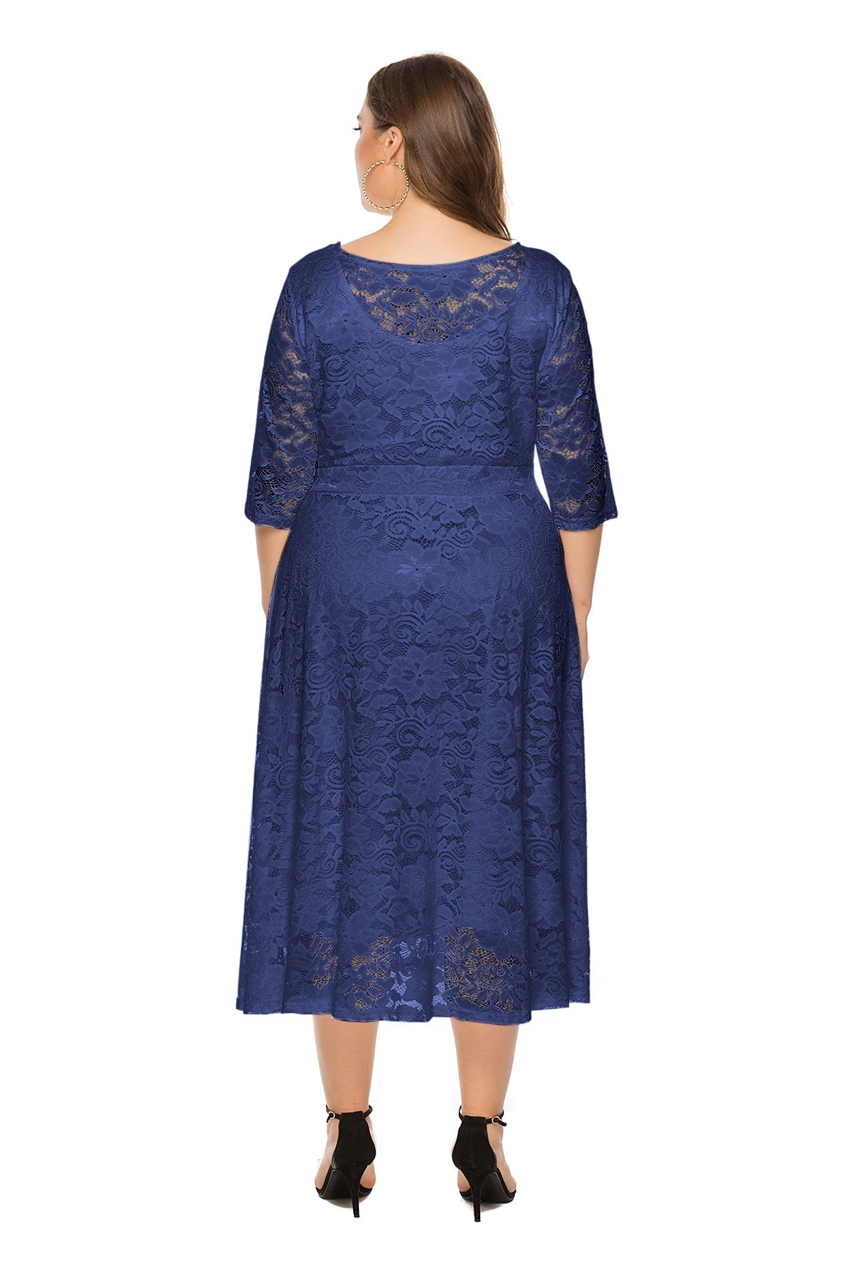 Plus Lace Overlay Party Dress