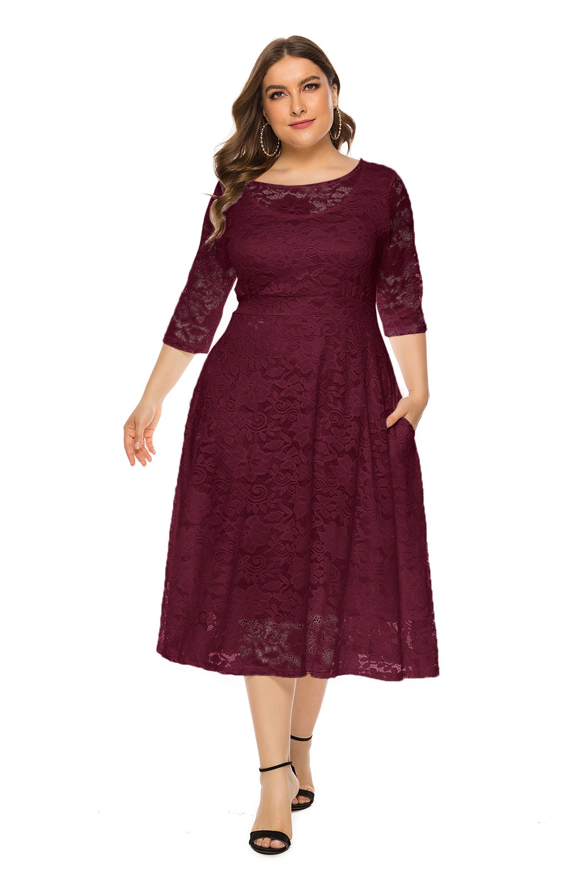 Plus Lace Overlay Party Dress