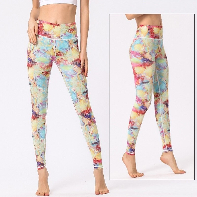 Mojoyce Cloud Hide Women Home Yoga Pants Fitness Gym Exercise Sports Leggings High Waist Sexy Long Print Tights Workout Running Trouser